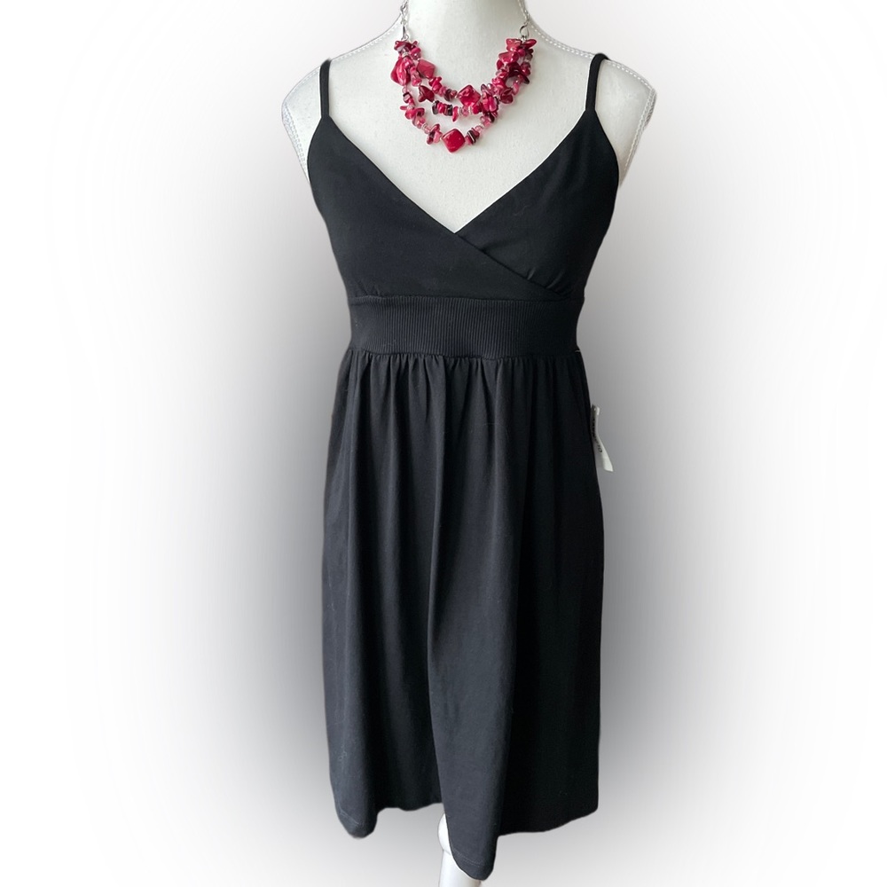 Old Navy High Waisted Black Babydoll Dress
